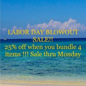 Labor Day sale thru Monday at midnight